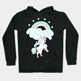 Beautiful Unicorn, Rainbow, and Stars Hoodie